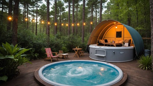 Échappez-vous au camping avec jacuzzi privatif en vendée, val de vie